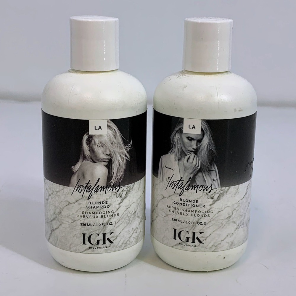 IGK InstaFamous Blonde Shampoo & Conditioner Set 8 fl oz Each‎ New Paraben Free